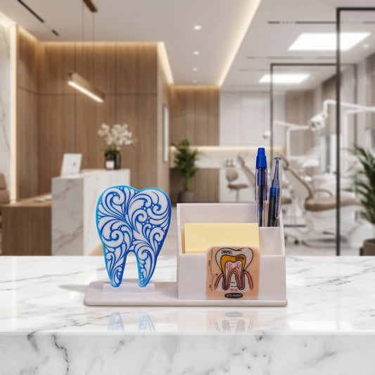 Dental Pen & Sticky Notes Holder - For Reception Desk