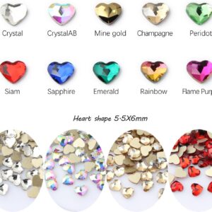Dental Heart Shaped Gems Pack of 10 – High-Quality Crystal Rhinestones for Teeth Decoration and Cosmetic Smile Enhancement