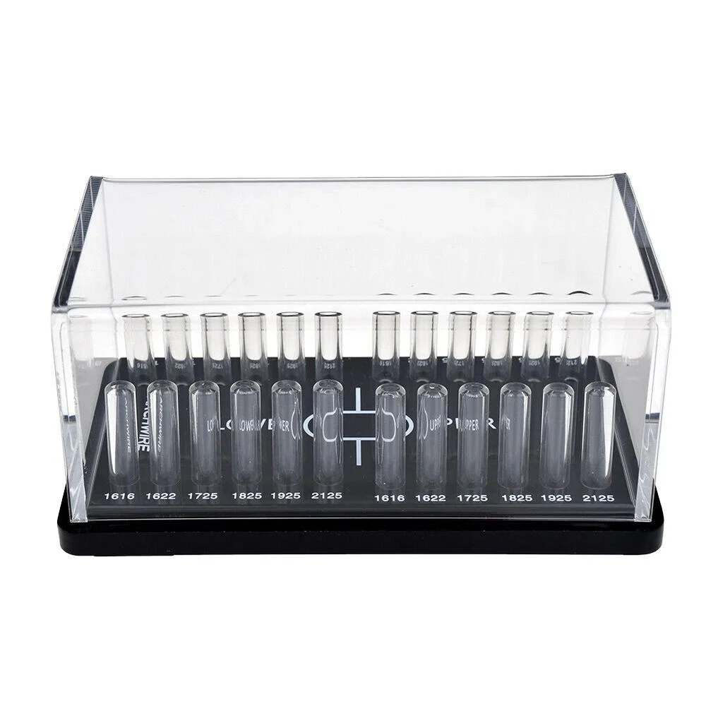 Acrylic dental arch wire storage box for round and rectangular wires