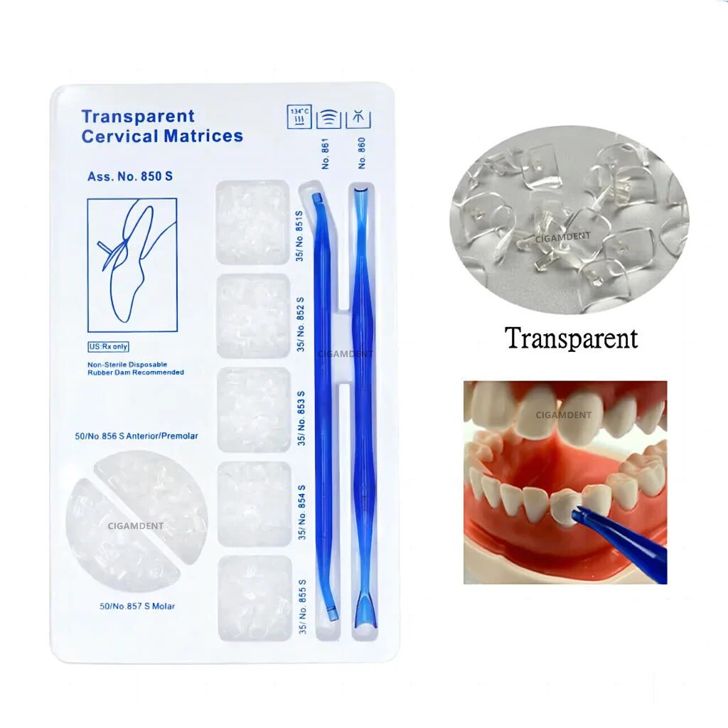 Transparent cervical matrices for dental restorations