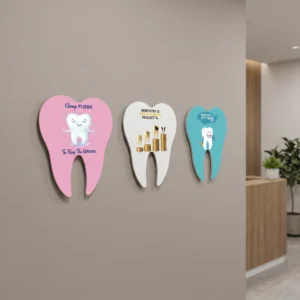 Alternative view of Dental Teeth Shape Wall Signs (3/Pack)