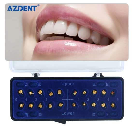 24K Golden Plated Dental Roth 022 Orthodontic Metal Brackets