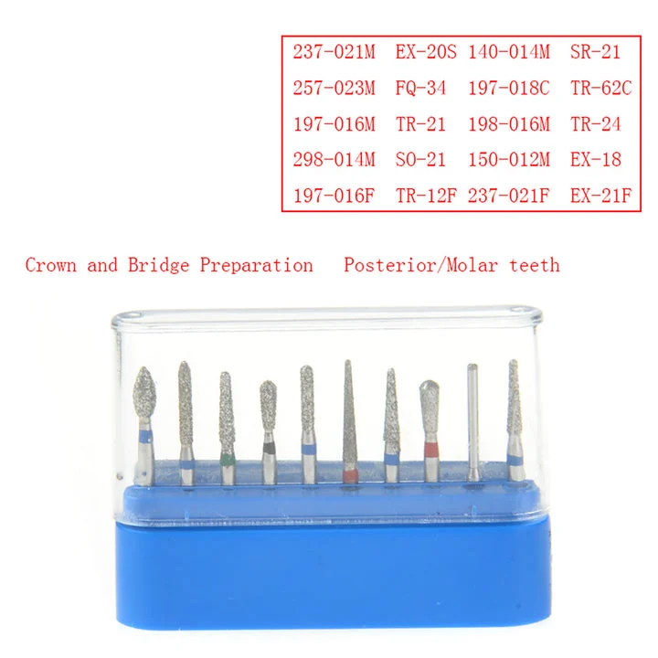 AZDENT Dental Diamond Bur FG-102 For Crown Preparation Molar Teeth Kit - Image 3