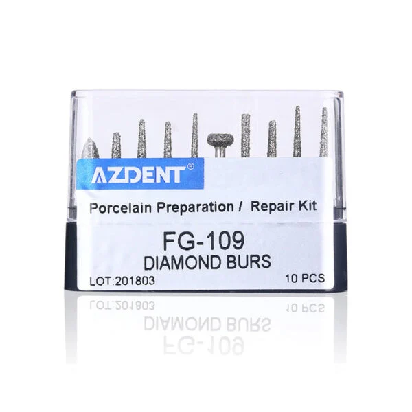 AZDENT Dental Diamond Bur FG-109 Porcelain Preparation / Repair Kit