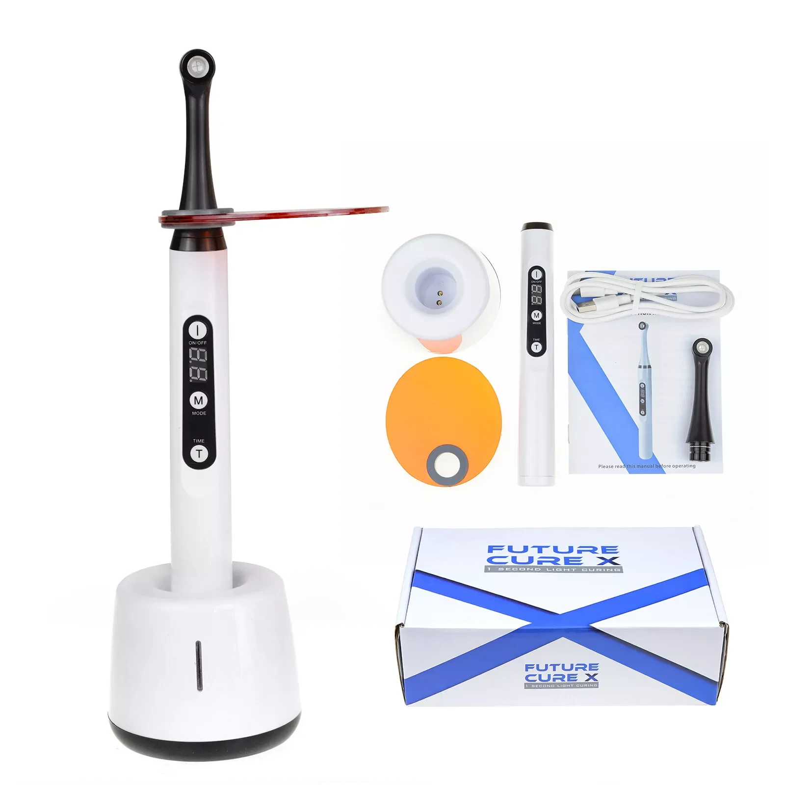 Dental curing light with accessories