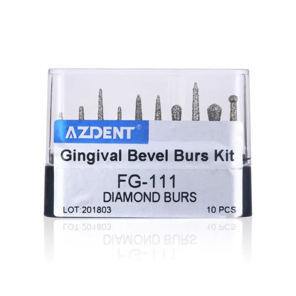 AZDENT Dental Diamond Bur FG-111 Gingival Bevel Burs Kit