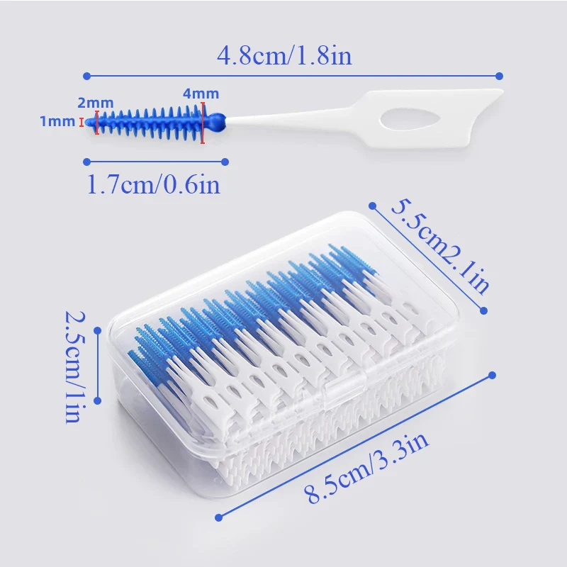 Orthodontic Silicone Interdental Brushes (40/Pack)