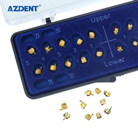 24K Golden Plated Dental Roth 022 Orthodontic Metal Brackets - Image 4