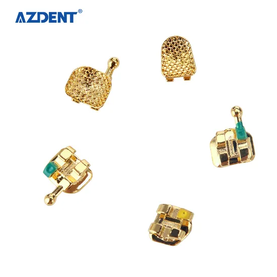24K Golden Plated Dental Roth 022 Orthodontic Metal Brackets - Image 3
