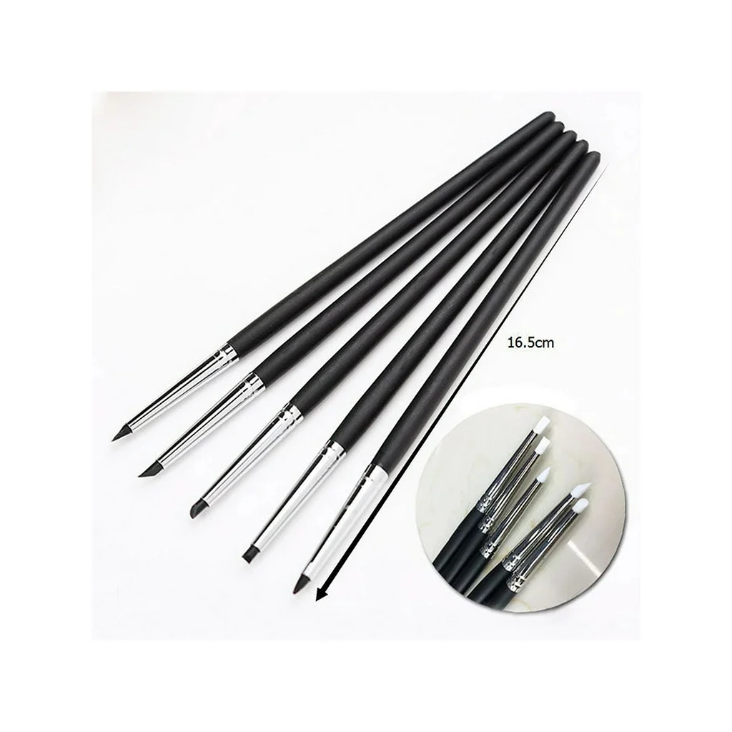 Dental Adhesive Composite Resin Cement Porcelain Teeth Silicone Brush Pen Black (5/Pack) - Image 4