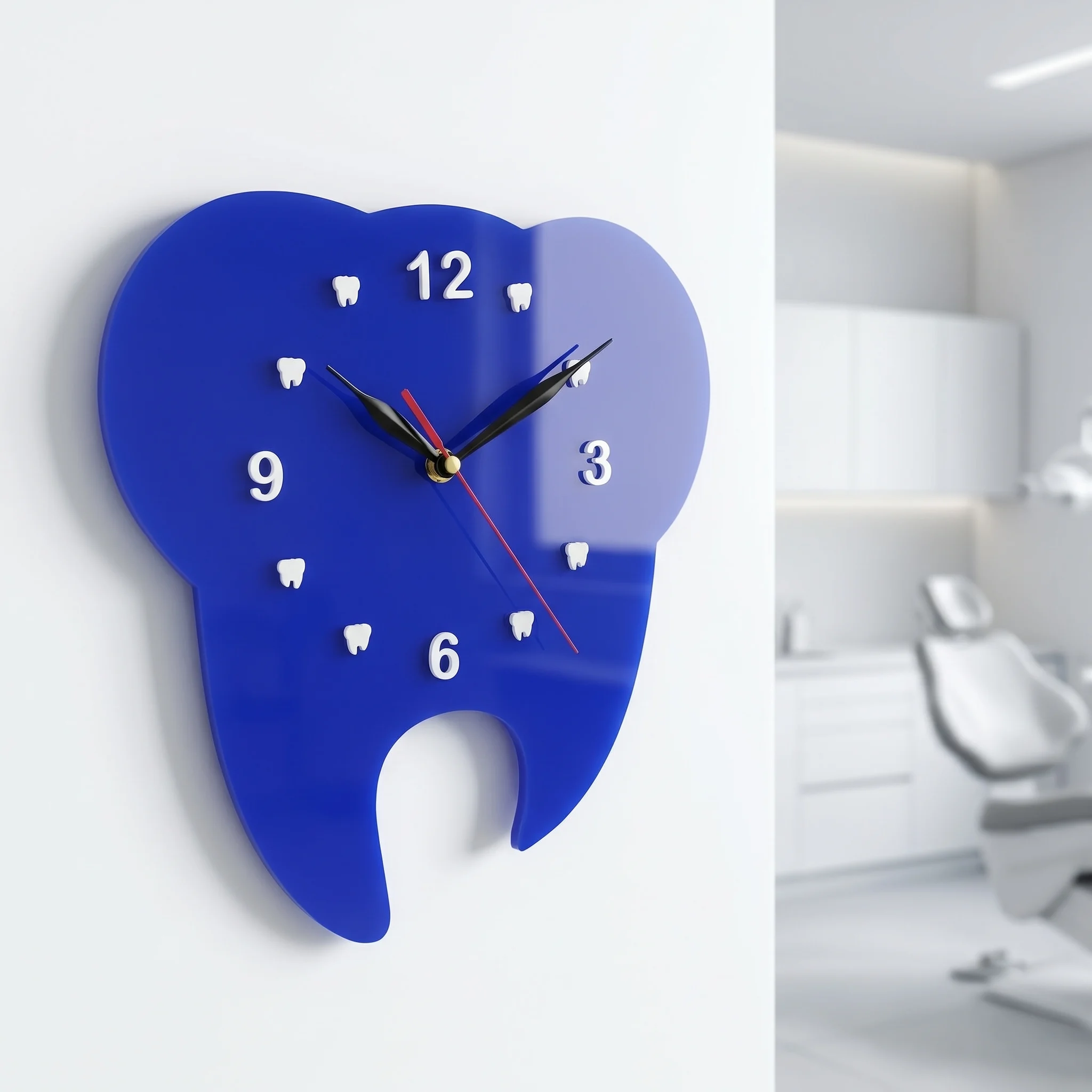 Dental Tooth Shaped Wall Clock - Blue - Image 2