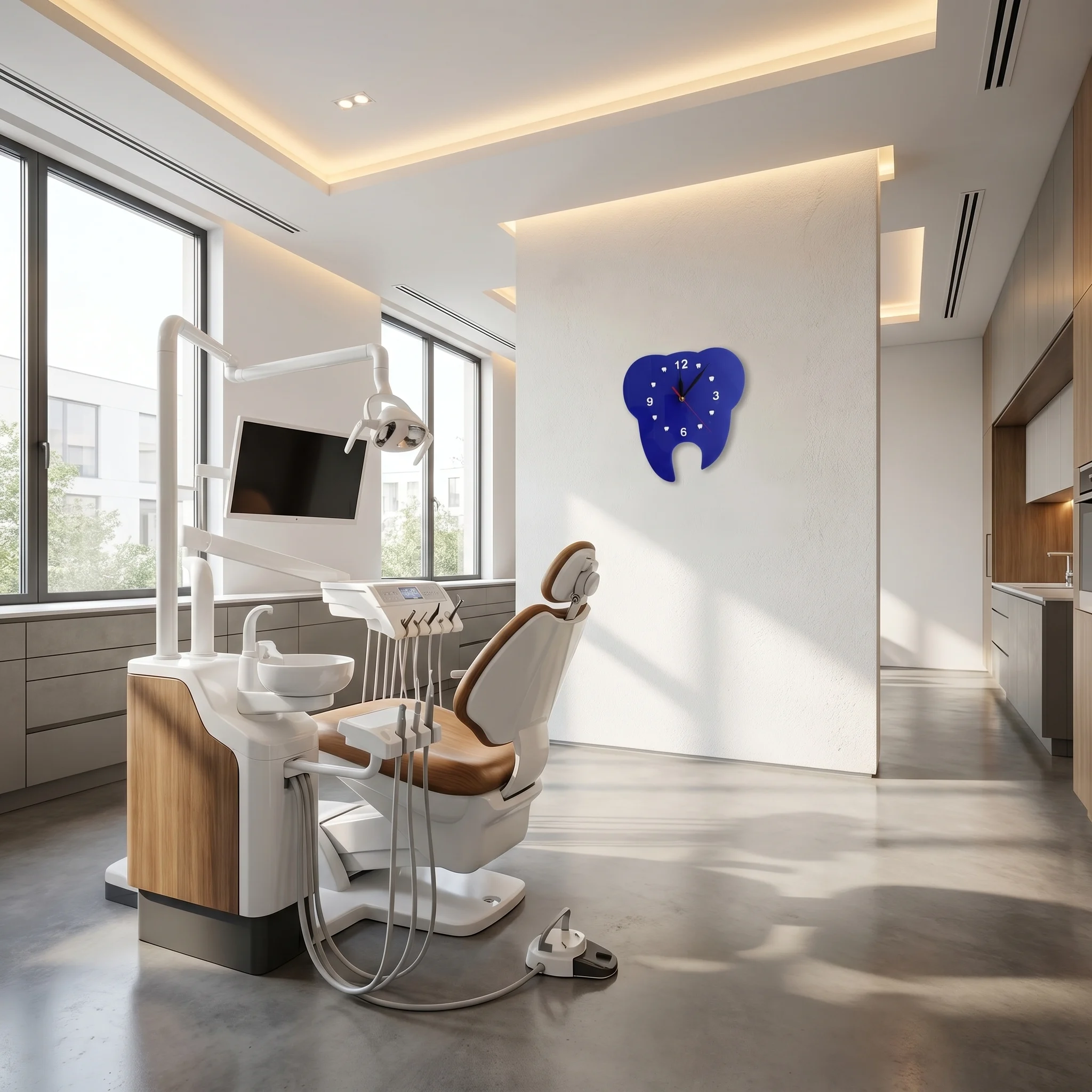 Dental Tooth Shaped Wall Clock - Blue - Image 3