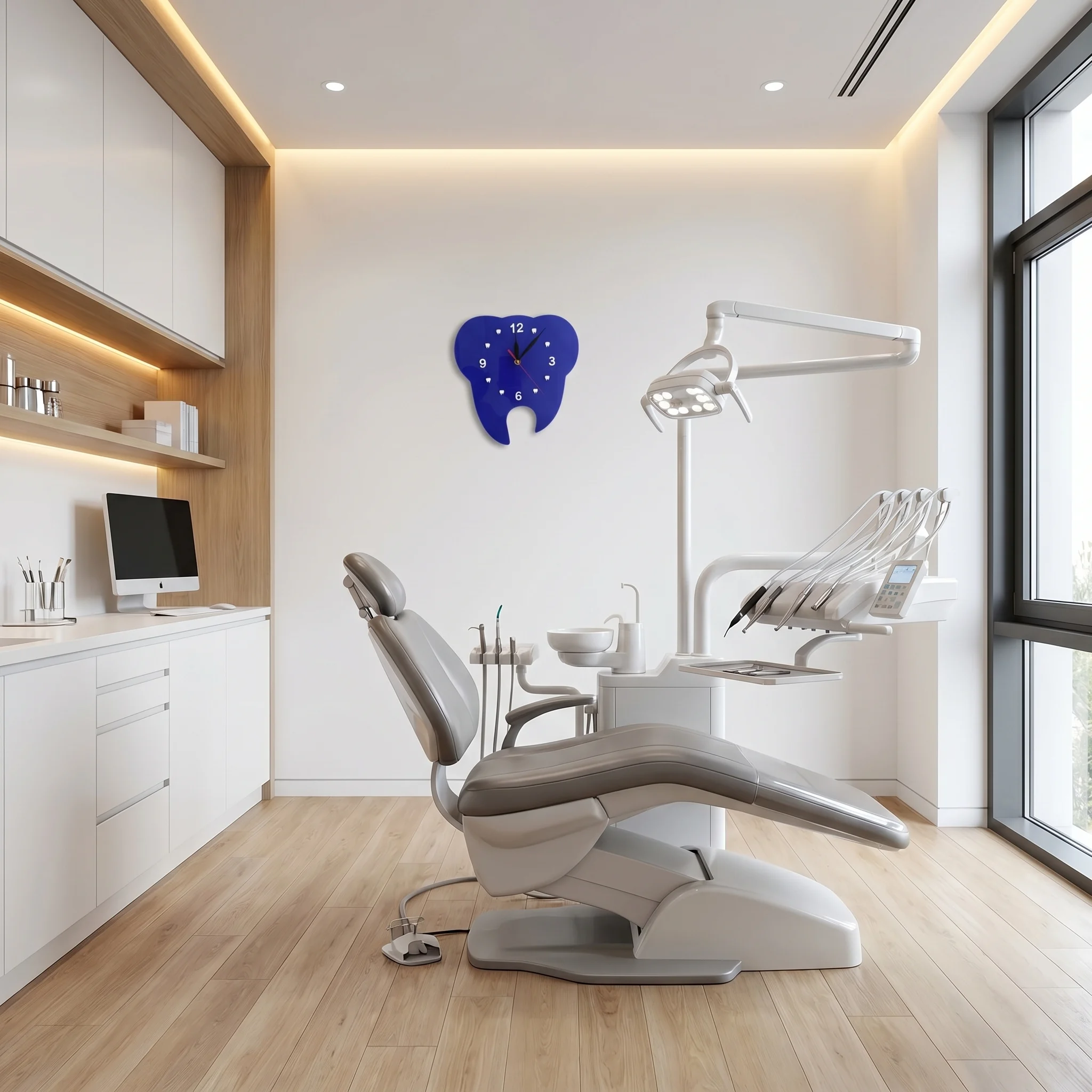 Dental Tooth Shaped Wall Clock - Blue - Image 5