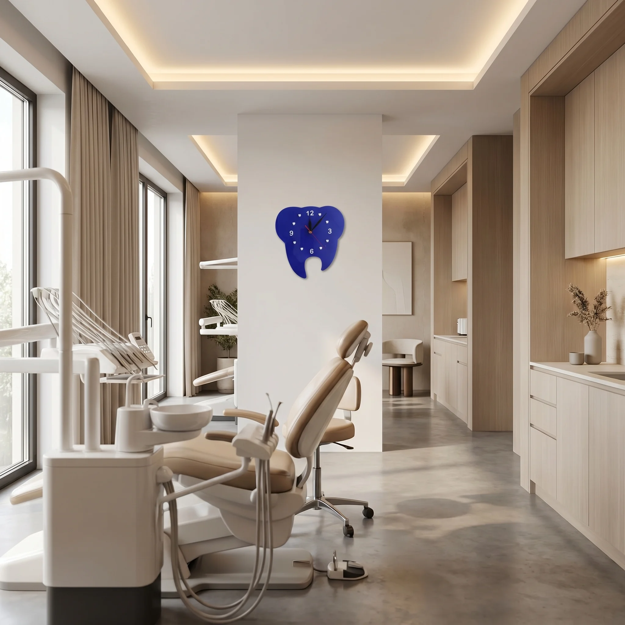 Dental Tooth Shaped Wall Clock - Blue - Image 4