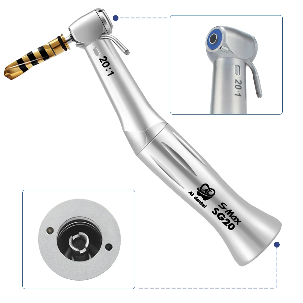 Dental Implant Handpiece 20:1 Reduction Contra Angle - Image 4