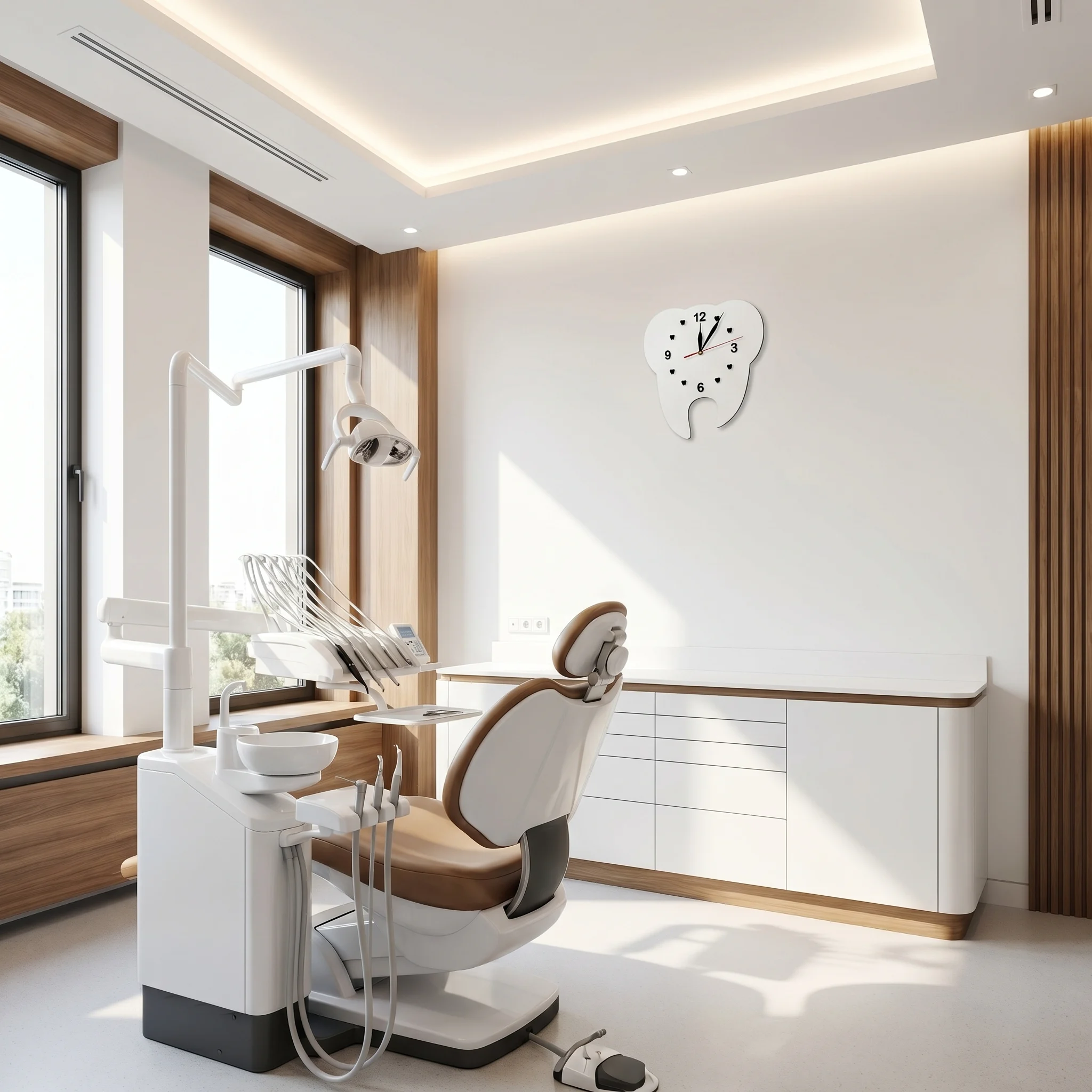Dental Tooth Shaped Wall Clock - White - Image 3