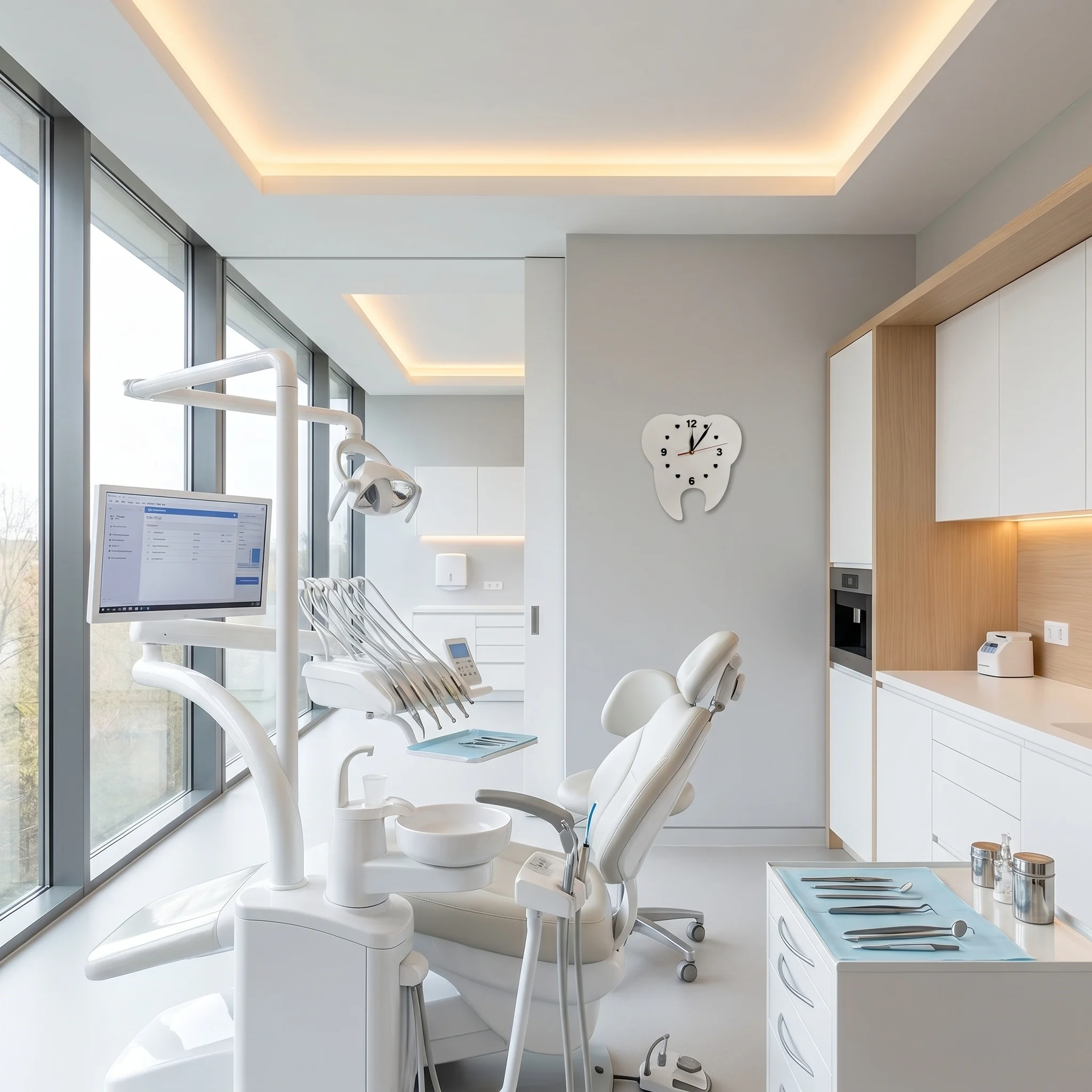 Dental Tooth Shaped Wall Clock - White - Image 5