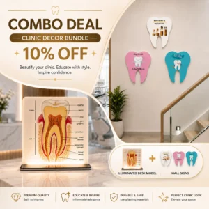 (Get 10% OFF) Dental Teeth Shape Wall Signs (3/Pack) + Dental Anatomy Model — Combo Deal