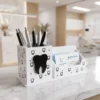 Dental Pen & Business Card Holder – For Reception Desk (Black&White)